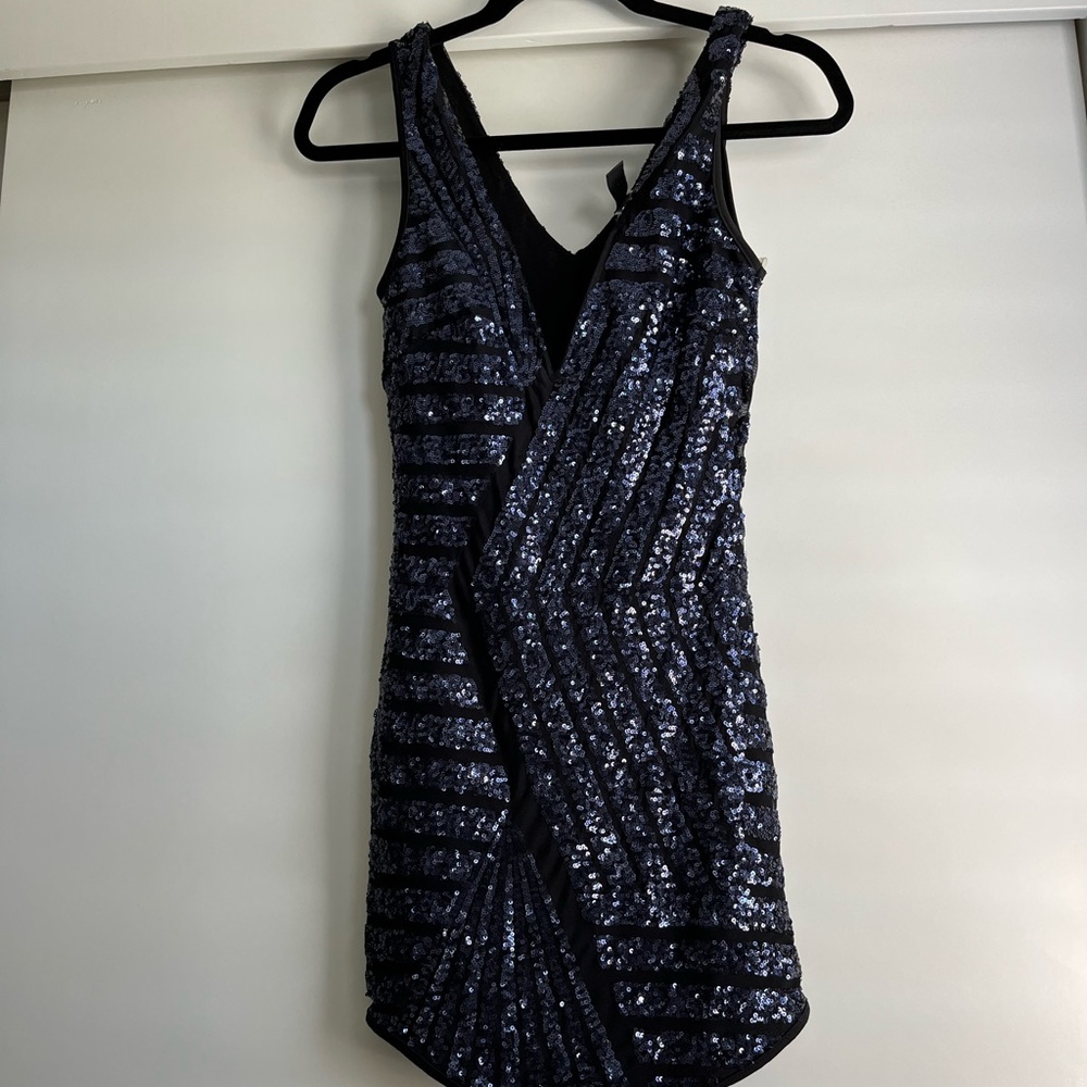 Sparky navy and black mini dress
